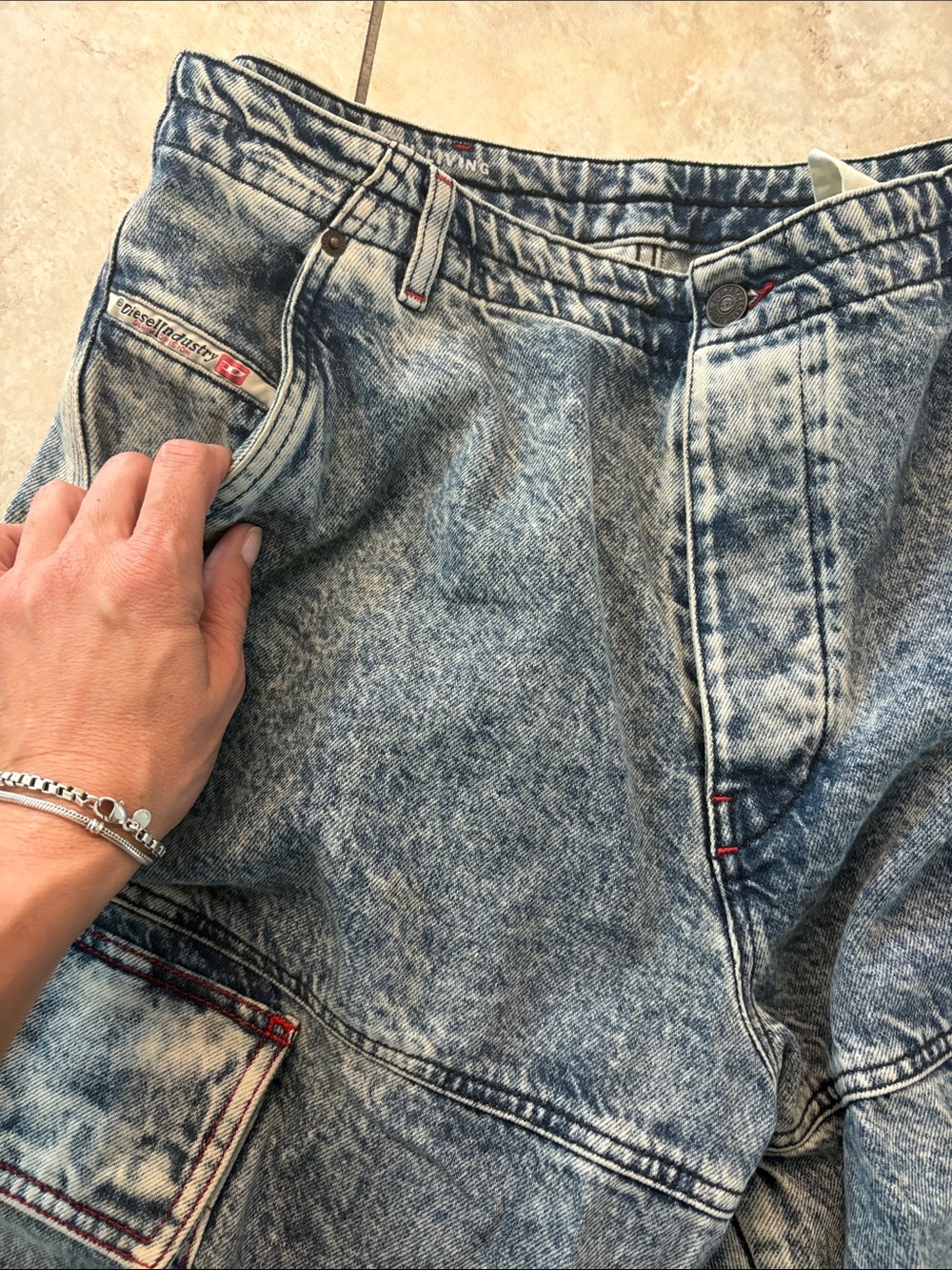 Diesel Women's Blue Cargo Jeans - Picture 6 of 10